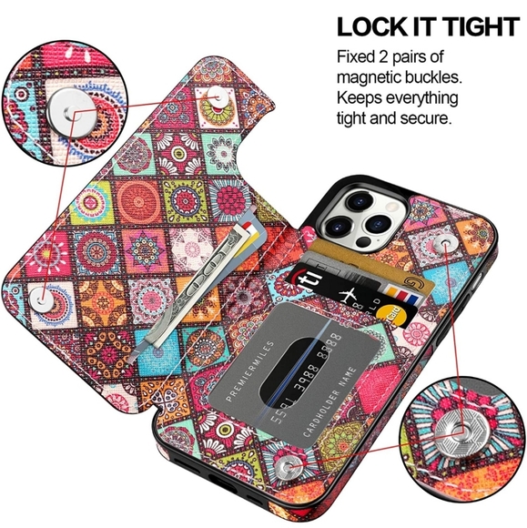 NEW Boho iPhone 12 Pro Max Wallet Flip Case - Picture 5 of 6
